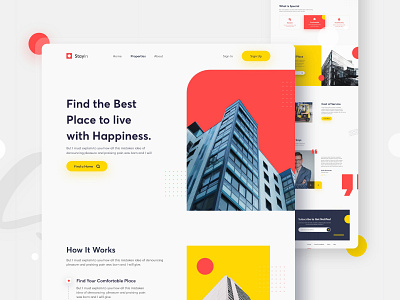 Stay In - Landing Page Exploration design landing page design landingpage typography ui ui ux user experience user interface web website