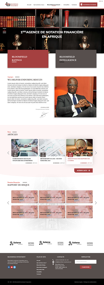 Bloomfield Investment website adobe xd finance website