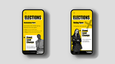 Coventry University Students’ Union Elections 2020 branding design elections graphic design instagram stories students union university