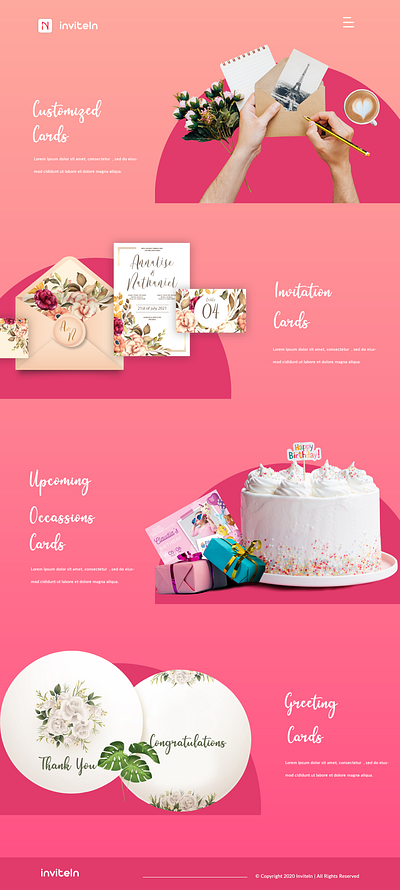 InviteIn - Web page illustrator photoshop ui ux vector