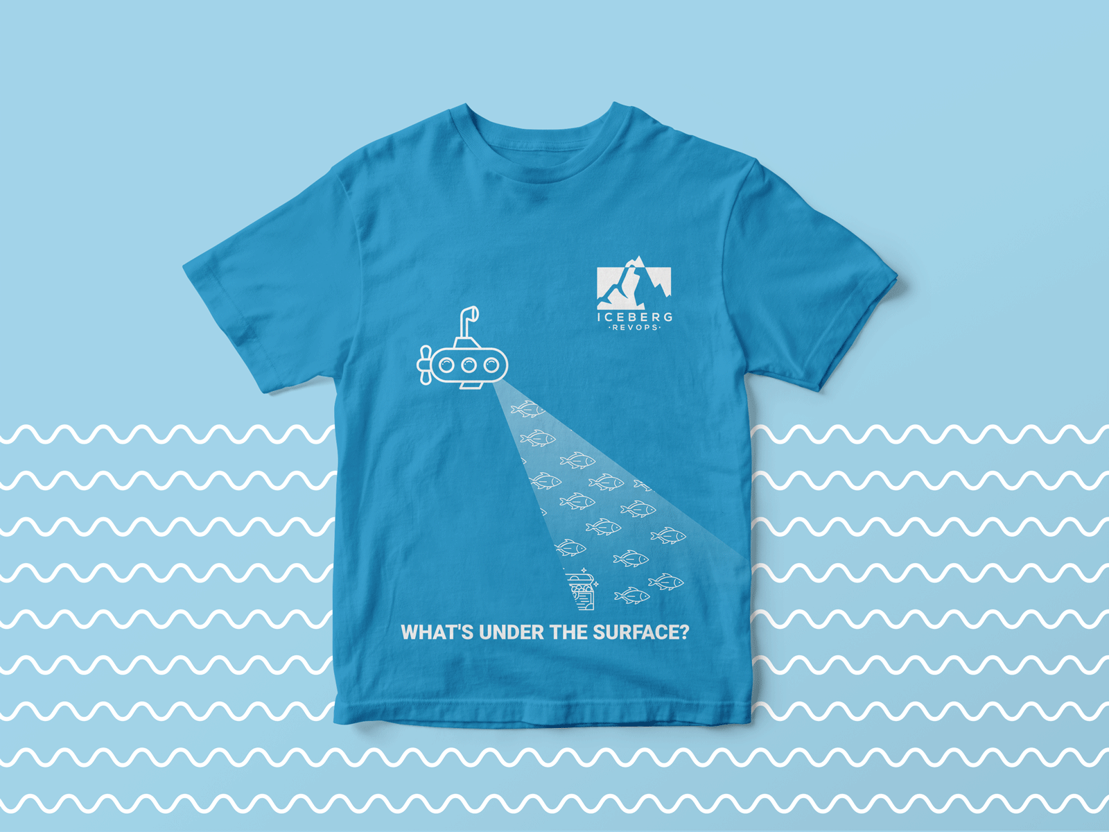 What's under the surface?⠀ brand branding design iceberg simple t shirt visual design visual identity