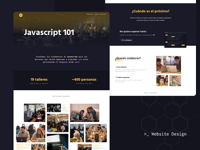 Website Design - Javascript 101 hexagon javascript ong programming ui web design website yellow