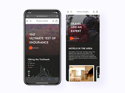 Trailhawk Mobile Website design mobile ui ux web