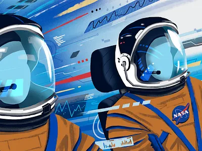 NASA / Cockpit View Style Frame astronaut aviation cockpit data illustration motion nasa outer space science space spaceman speed tech