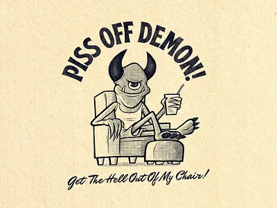 Get Out Of My Chair Demon! artwork design digitalart drawing graphicdesign hand drawn illustration illustrator mental health mental health awareness mentalhealth photoshop procreate retro retro design textures true grit texture supply vintage