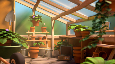 Warm Light 3d 3dart asset calm environmentart gameart gameasset gameready greenhouse handpainted light lowpoly maya natural nature pbr plants substancepainter