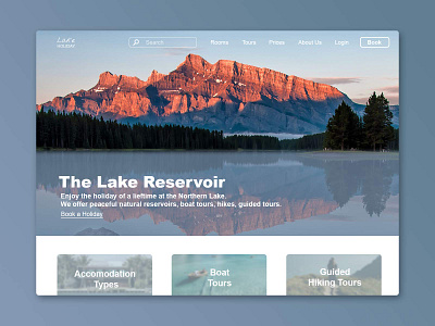 Lake Holiday Website banner branding desktop homepage just for fun menu photos photoshop ui ui design uiux ux web website website design