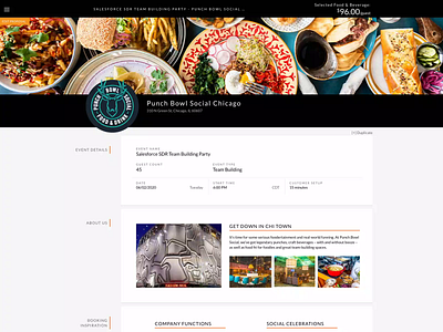 Event Booking Proposals landing page software design web design