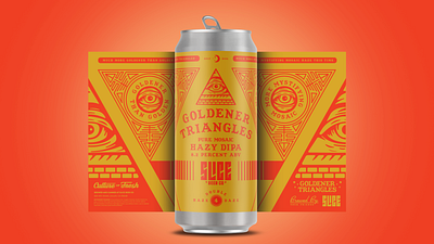 Goldener Triangles badge beer branding brethren craft beer illumanati illustration logo packaging type typography