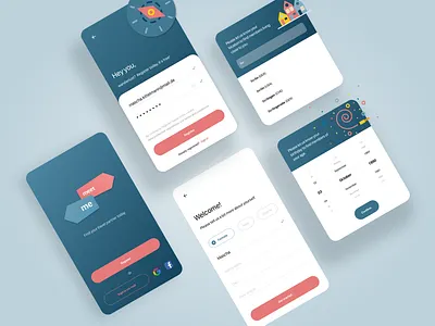 Meet Me - Register / Login / Sign up app date form field login mobile radio button register signup spinner travel ui