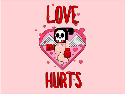 Love Hurts cupid design illustrator love reaper valentines