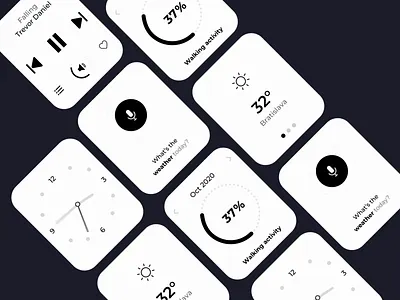 Watch UI Kit flow 👌 animation apple watch blackandwhite business clock flow forcast greyscale kit lifestyle monochrome monocolor siri userexperience ux kit watch weather wireframe