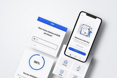VNA Test application design creative design design illustration learning learning app minimalism test ui uidesign ux