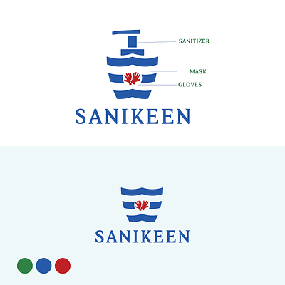 Sanikeen brand branding clean design flat logo logo design logos safety sanitation