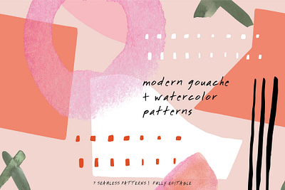 Modern Gouache Seamless Patterns and Artboards Collection abstract design floral modern packaging pattern seamless pattern surface design tileable vector watercolor