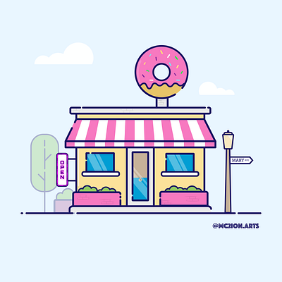 Donut Shop donut shop donuts donuts shop flat vector flatdesign illustration vector