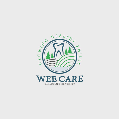 Wee Care Dentistry brand branding clean dental care dentist design flat health healthcare hygiene logo logo design logos oral teeth