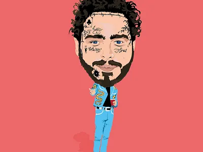 Posty artwork design drawing illustration illustrator illustrator art music post malone
