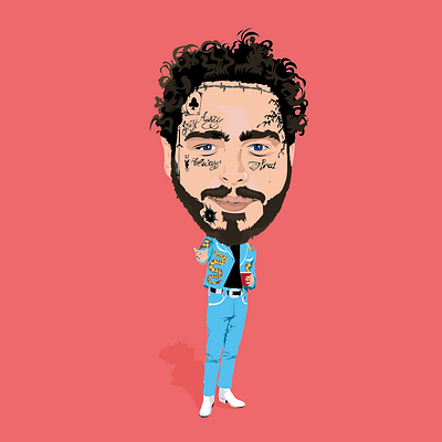 Posty artwork design drawing illustration illustrator illustrator art music post malone