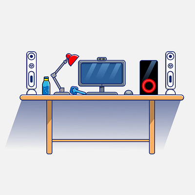 My Setup Desk art branding computer design desk desktop freelance home icon illustration job logo setup ui vector work work from home