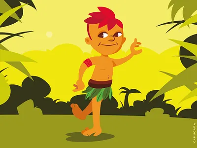 Brazilian folklore - Curupira brazil cartoon character character design childrens illustration vector