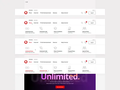 Nav Exploration (Early, 2019) app button design dropdown dropdown menu exploration flat grid hover interface kit landingpage nav navbar navigation states ui ui kit ux website