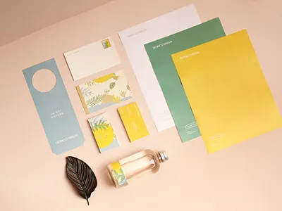 Trópico Vereda - Stationery beach brand brand design business business cards colorfull graphic hotel hotels illustrator jungle logo design logotype pastel plants postcard stationery water