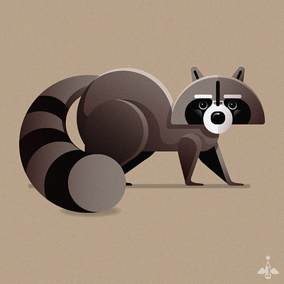 Raccoon Illustration adobe illustrator animal brown digital illustration flat design gradients grits illustration inspiration ochers product design raccoon vector vector illustration vectorart