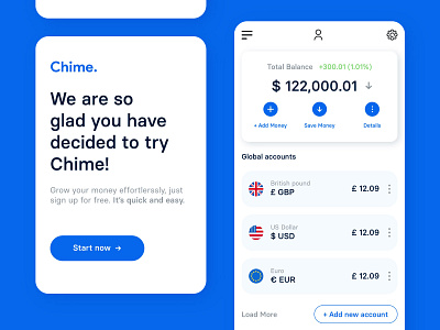 Chime App concept design finance app finances typography ui user interface ux ux design