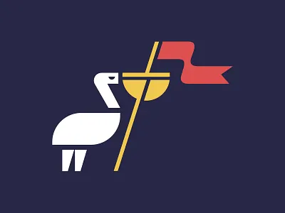 Pelicanation animal beak bird flag logo nation ocean pelican sea
