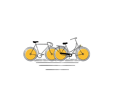 #01 - Le Tank (Paris) - Bicycle parking bicycle bike branding city communication design house human being illustration life lifestyle paris parking town vector yellow
