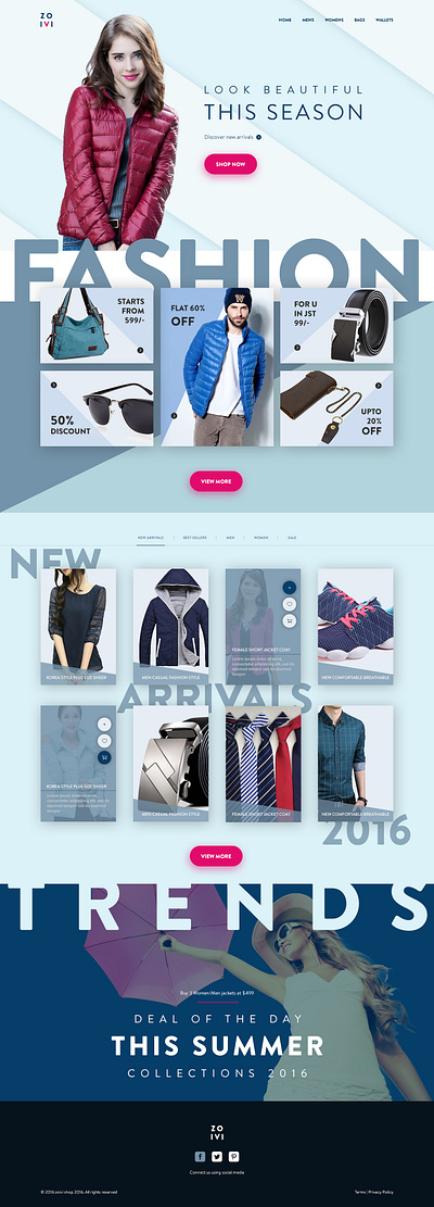 Shopping theme - Zoivi dailyui design fashion fashion design logo shop shopping ui webdesign website