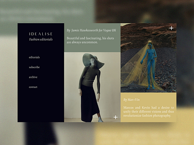 Idealise | Fashion editorials branding concept design editorial graphic interface layout poster ui visual web webdesign website