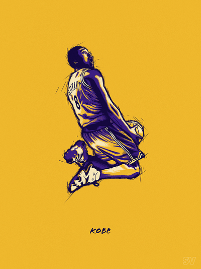 Kobe Bryant 'Black Mamba'. NBA Illustration 2020 artwork design drawing flat illustration illustrator nba photoshop poster vector