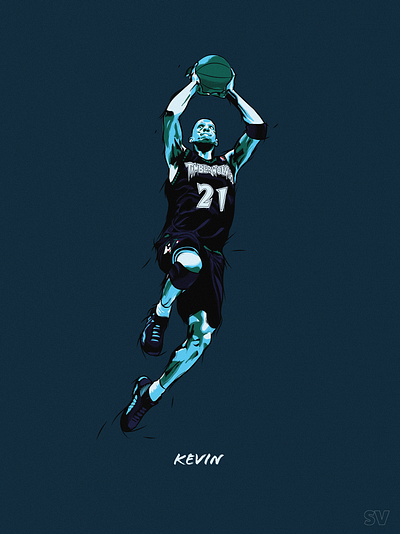 Kevin Garnett. NBA Illustration 2020 artwork design drawing flat illustration illustrator nba photoshop poster vector