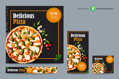 Free Pizza Shop Web Ads Banner Set banner banner ads banner design free freebie pizza