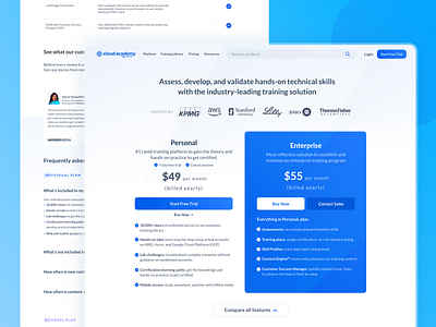 Pricing Page - Cloud Academy cloud cloud academy elearning learning learning app learning platform price price list prices pricing pricing page pricing plan pricing plans pricing table training ui ux website website concept website design