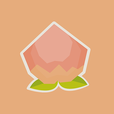 Peach animal crossing art design flat fruit icon illustration illustrator minimal town fruit