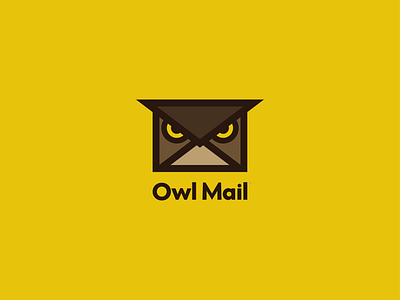 Owl Mail™ branding design icon logo mail minimal owl