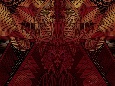 Red Moon 02 drawing illustration procreate symmetric