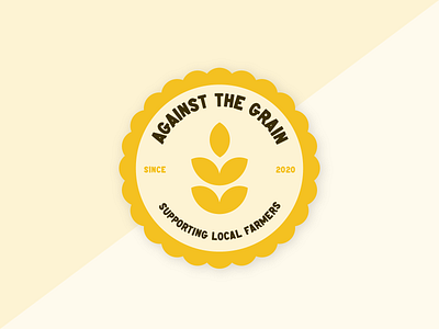 Against The Grain badge crop design farm farmer farmers market gold grain grocery icon local logo logo design market retail retail store store supermarket vector yellow