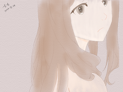 板绘临摹_3 girl illustration 忧郁 插图