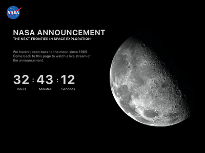 Daily UI 48 - Coming Soon announcement branding nasa space