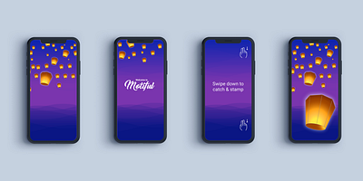 Motiful animation app design illustration web