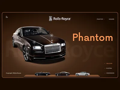 Rolls Royce Web page design clean creative landing page layout design modern design ui ux web layout