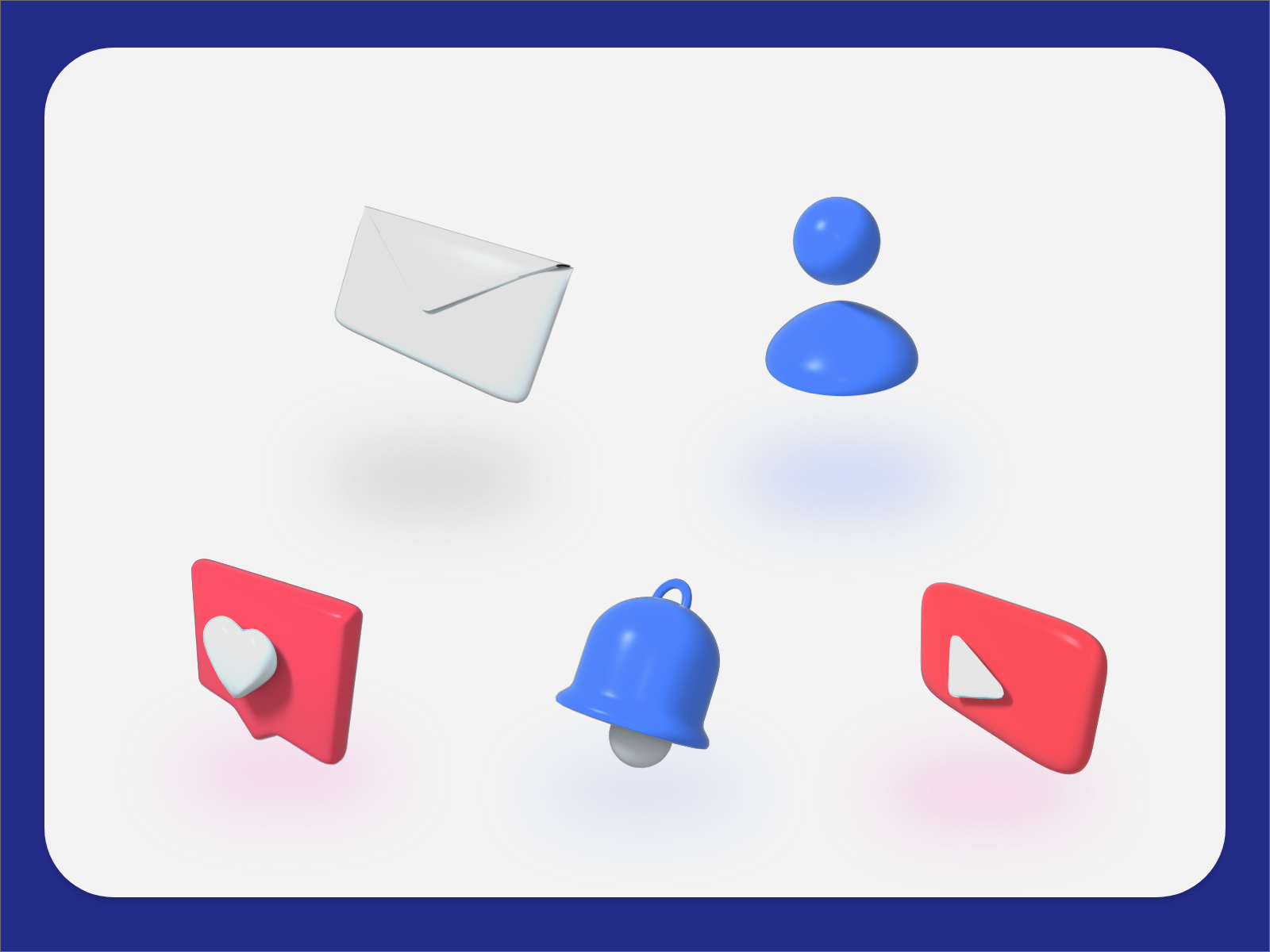 Example of Social 3D Icon Set