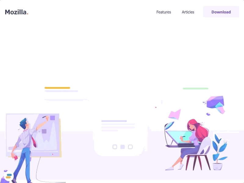 Mozilla: One page website template design landing page minimalism web design