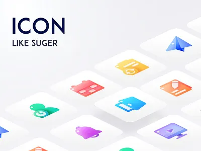 Suger style icon 3d branding clean color icon illustration suger uiux