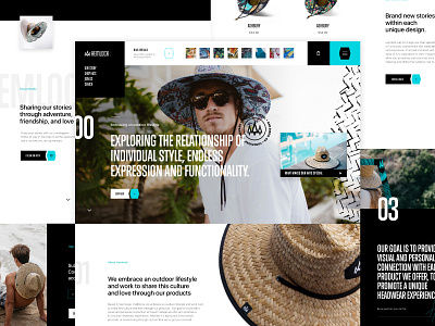 Hemlock Hat Co. Concept adventure article layout blog design grid layout imagery interface layout exploration navigation menu outdoors product page responsive website design story travel ui ux web design