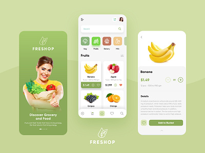 Grocery Mobile App bacancy technology clear design dribbble food mobile app fruits mobile app grocery app grocery mobile app health food mobile app mobile app design online store simple design software development service ui ux design vegetable mobile app